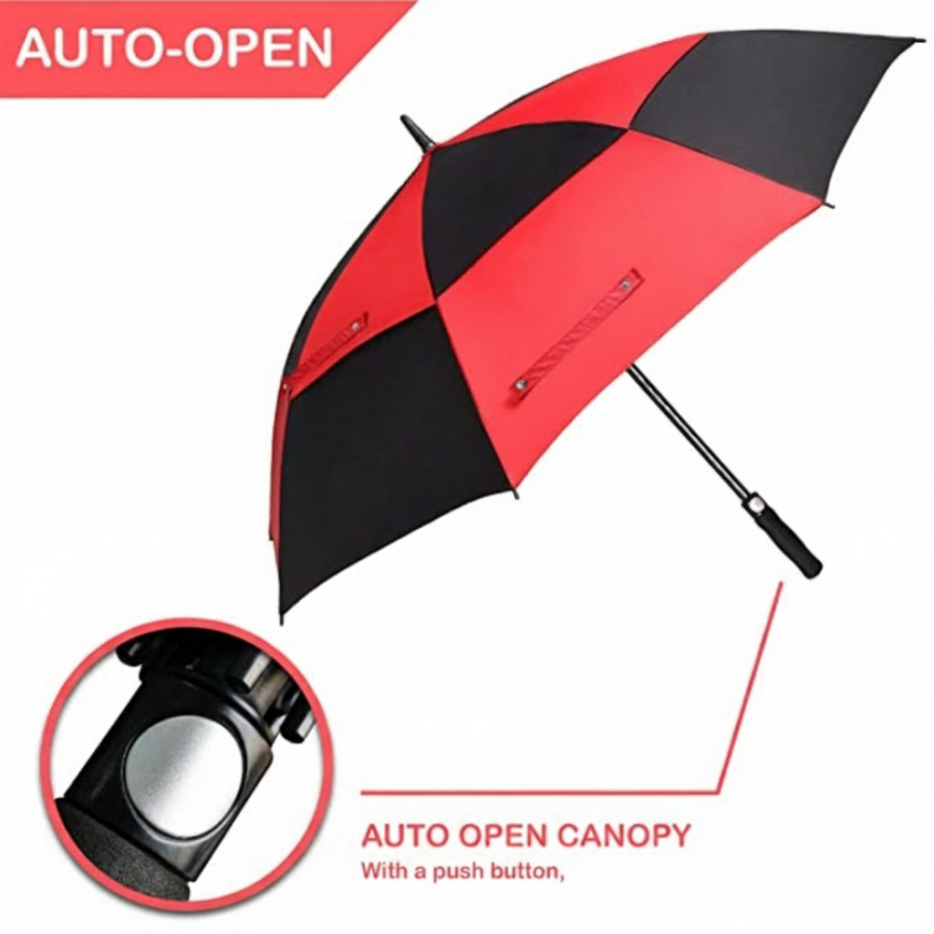 Promotion Large Size Double Canopy Golf Umbrella for Rain and Sun Protection Waterproof Custom logo for Men and Women