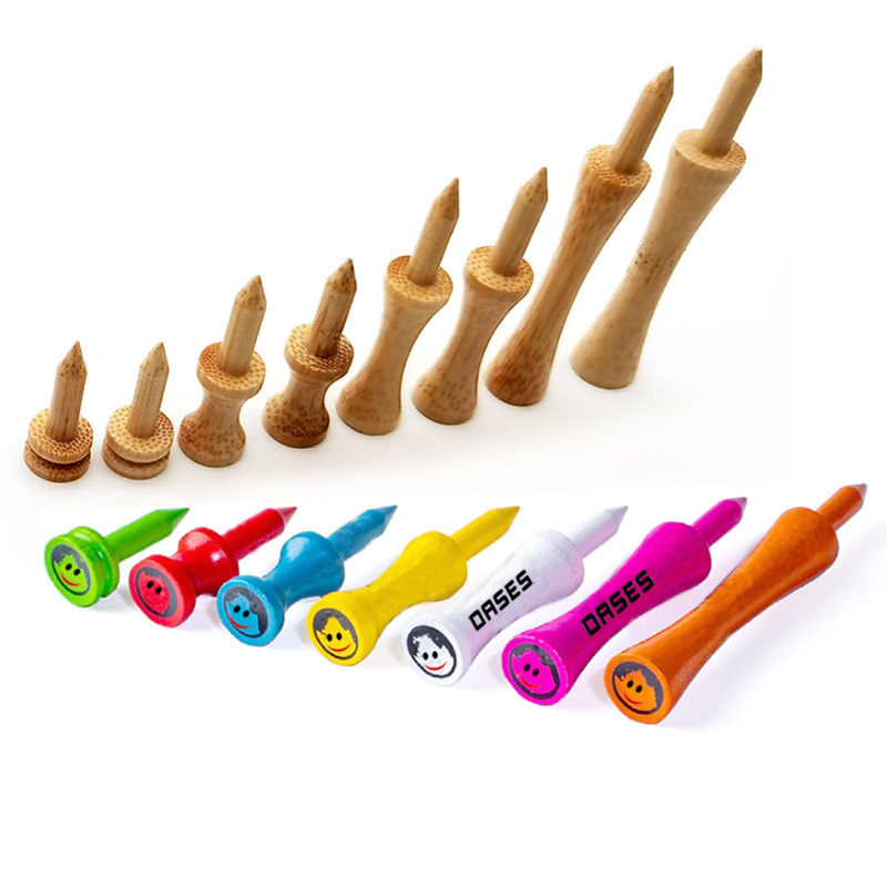 Quality Golf Tees Manufacturer Custom Kraft Paper Bag Packaging Unbreakable Hardwood Bamboo Peg Golf Tees
