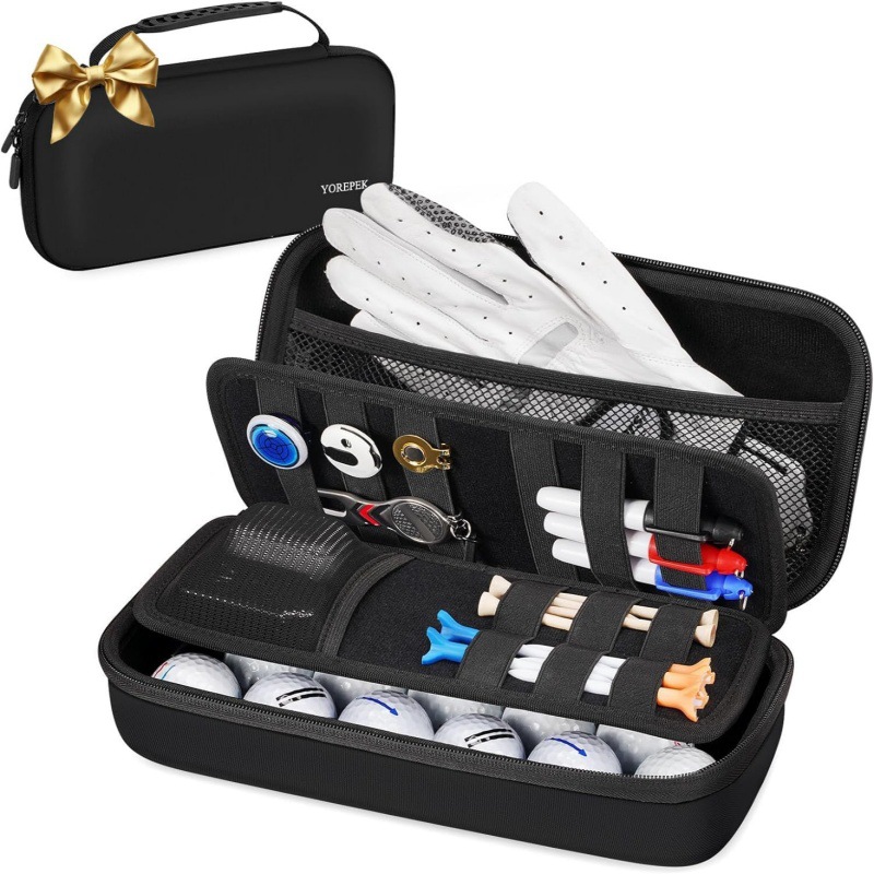 High Quality Classic Water Resistant Protection Golf Set Organizer Zipper Closure Travel Golf Ball Bag EVA Case for Unisex