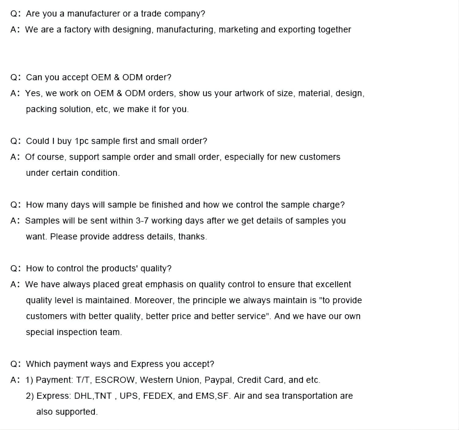 FAQ Overview