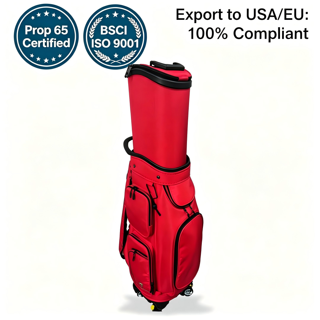 Hot Sale Red Tour Golf Bag Storage Rack High Quality Custom Stand Bag Golf With Wheels Outdoor Training Practice