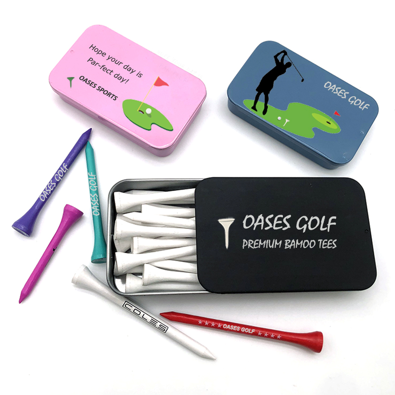 Quality Golf Tees Manufacturer Custom Kraft Paper Bag Packaging Unbreakable Hardwood Bamboo Peg Golf Tees