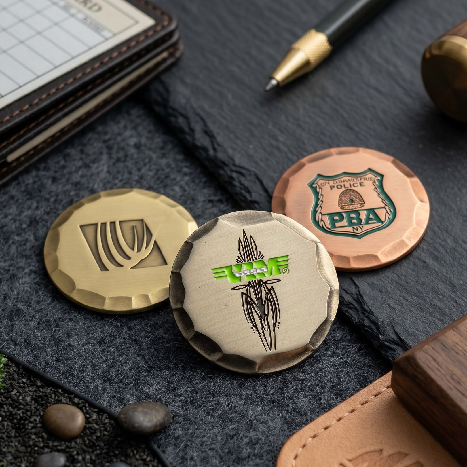 Custom Golf Ball Marker 38mm Hammered Edge Blank Metal Golf Ball Marker Bulk Custom Logo Laser Engraving Blank Golf Marker