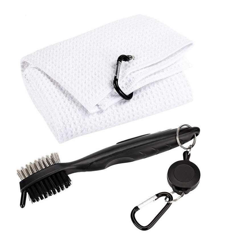 Hot Sale MHC Brand Golf Accessory Set Microfiber Waffle Eco-Friendly Golf Towel Cleaner Brush Divot Tool Novelty Pattern Knitted