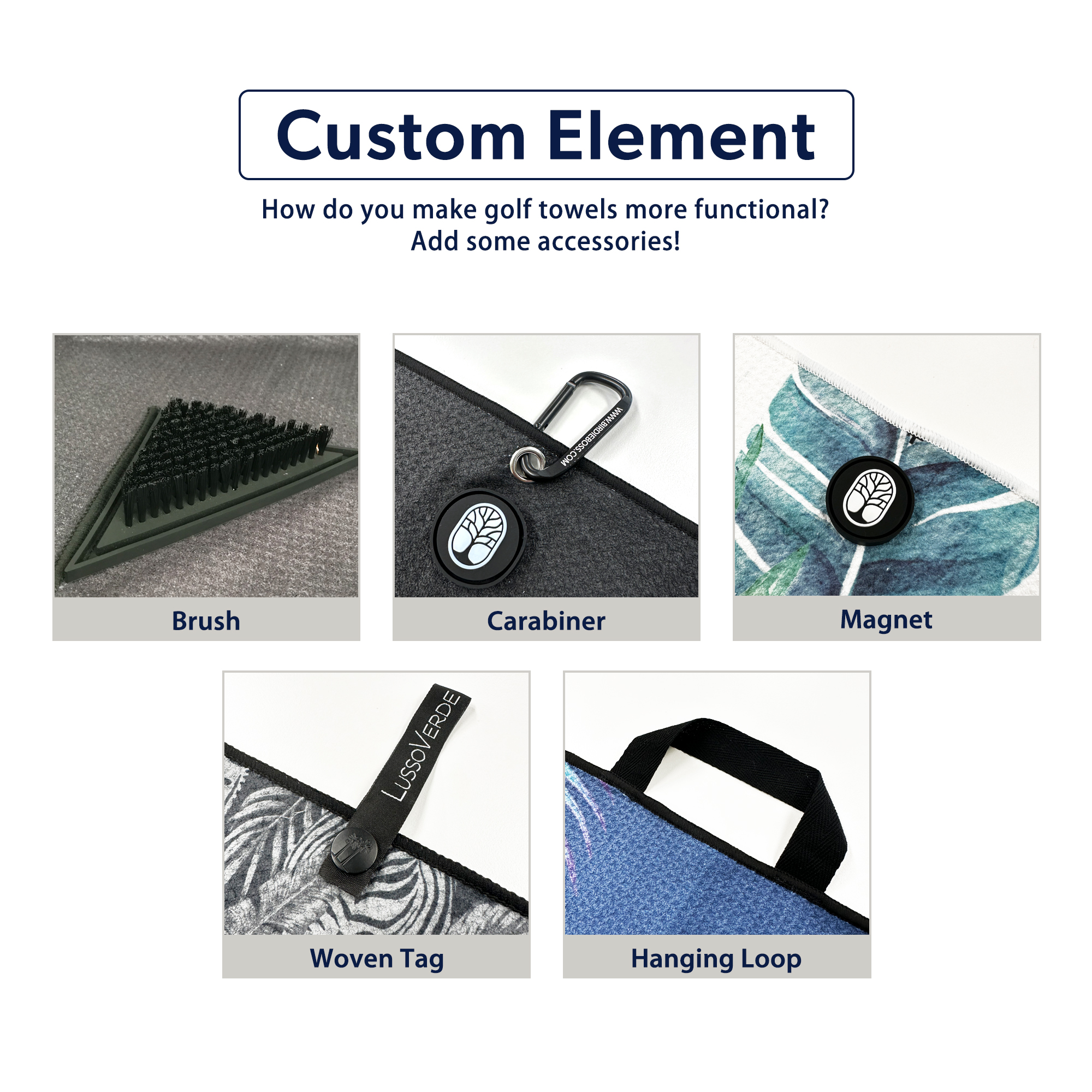 Magnetic microfiber waffle golf towel overview