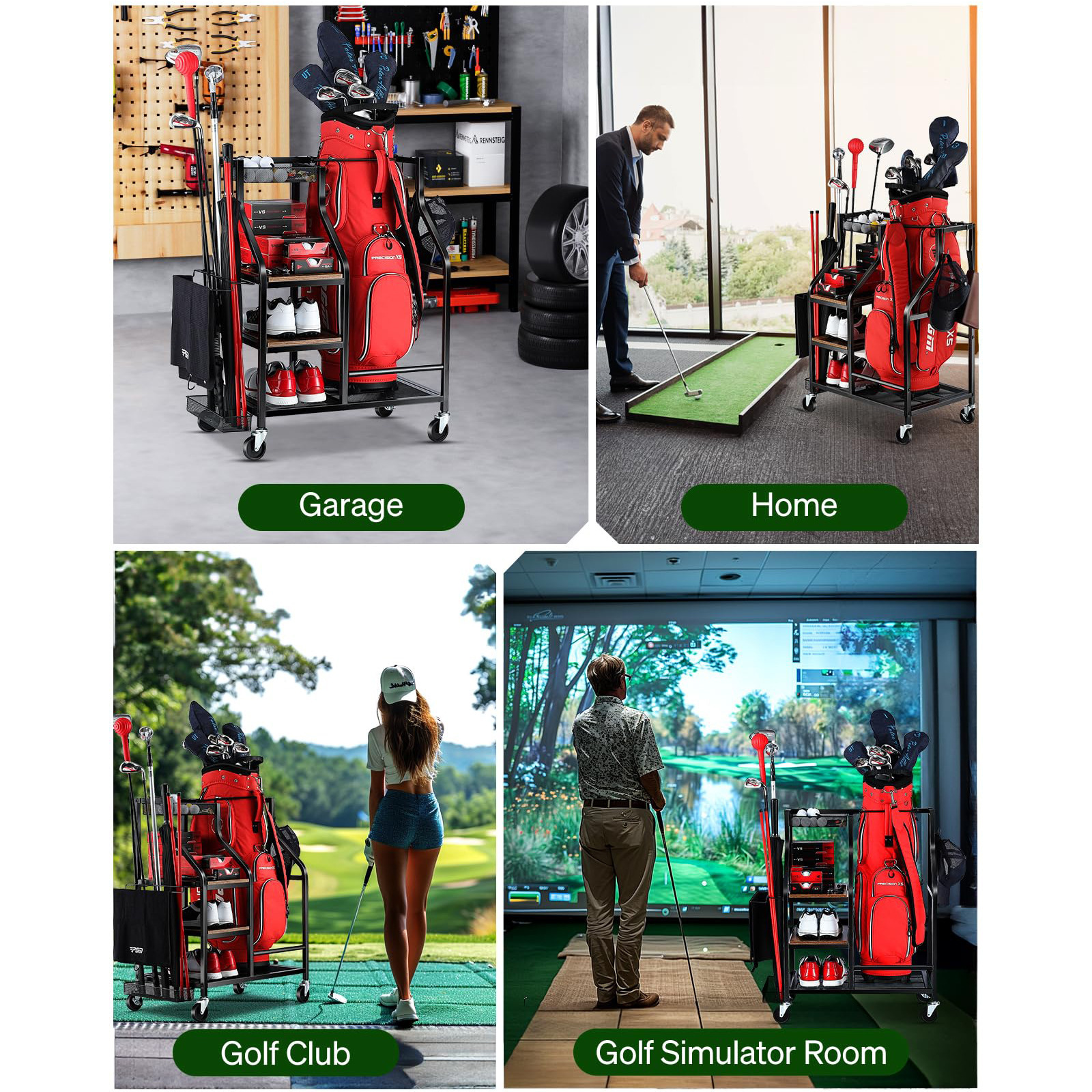 Golf bag storage rack structural design details