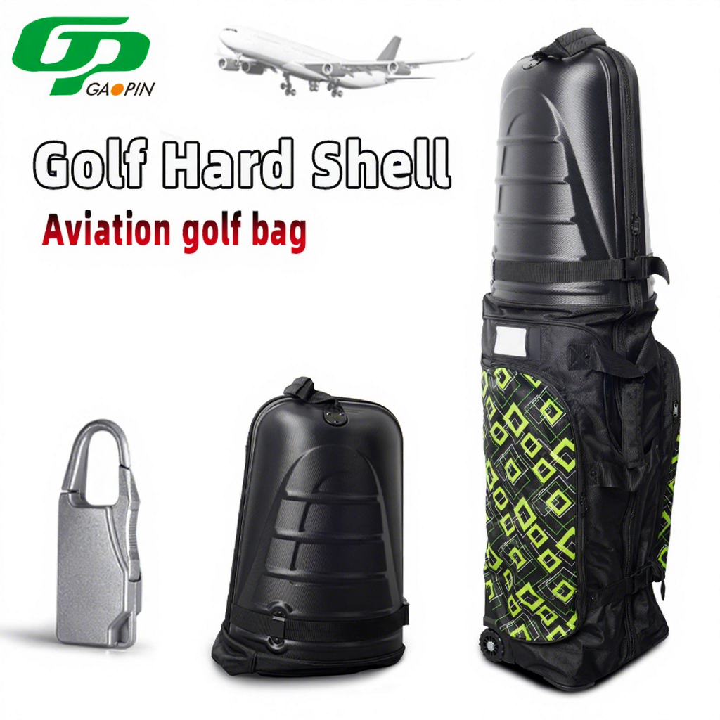 GP Golf Hard Shell Travel Bag with Silent Wheels Waterproof ABS Foldable Portable Airline Case for Clubs Protection