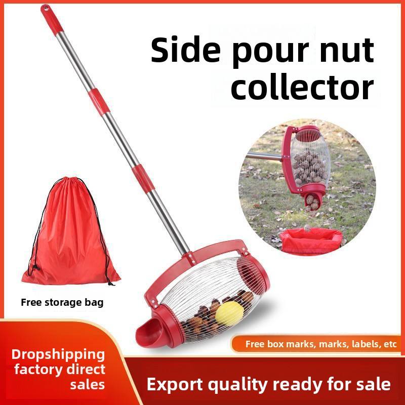 Industrial Grade Stainless Steel Inverted Nut Collector Walnut Picker Chestnut Golf Ball Retriever OEM Ergonomic Tool