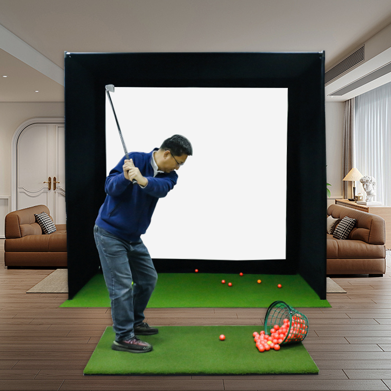 Konday Pro Golf Indoor Simulator Box Sim Space Golf Bay Impact Screen Golf Training Aids for Practice