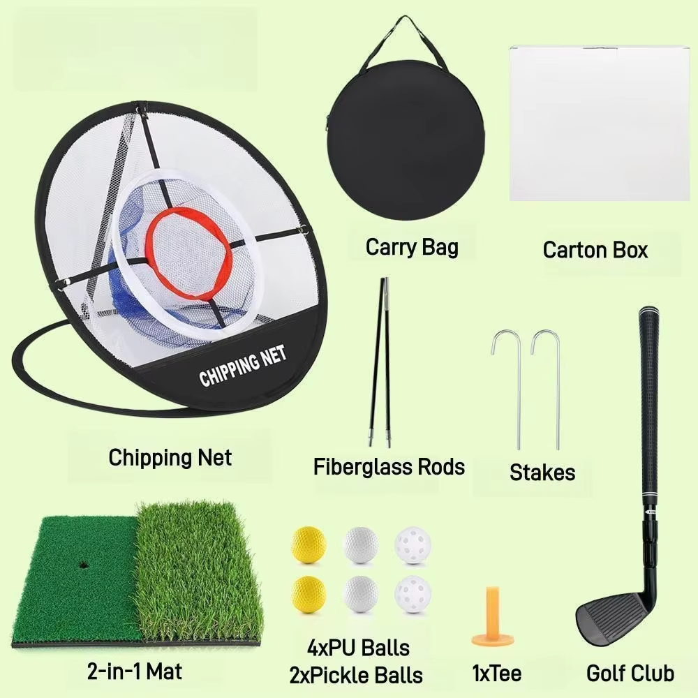 LH Portable Golf Net Systems for Indoor/Outdoor Practice Includes Mat and Club for Chipping Hitting and Training