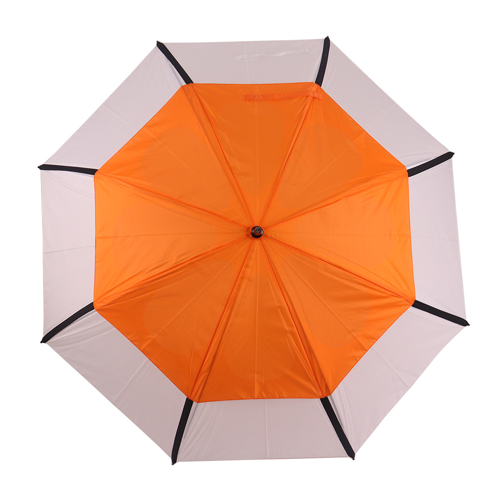 Color Block Dual-Layer Appearance Transparent Golf Umbrella, Windproof Straight Umbrella with Custom Logo for Sun &amp; Rain