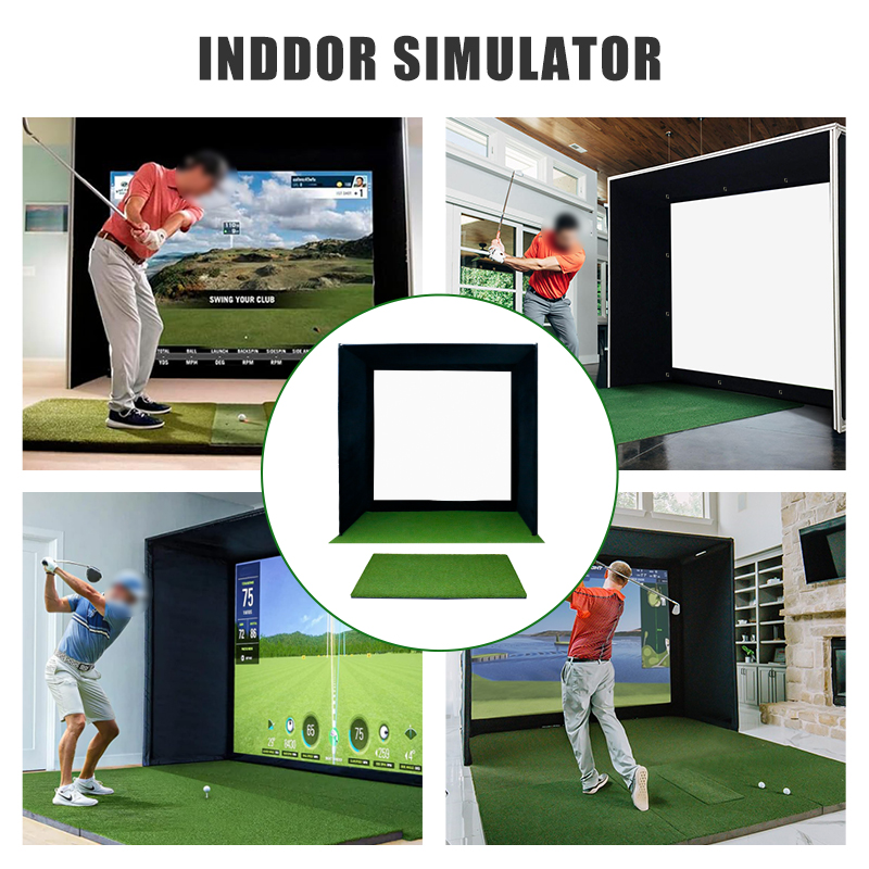 Konday Pro Golf Indoor Simulator Box Sim Space Golf Bay Impact Screen Golf Training Aids for Practice