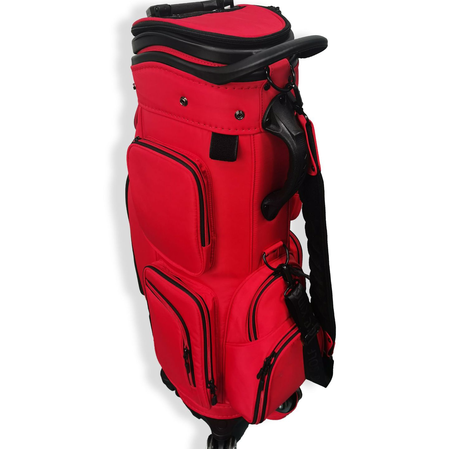 Hot Sale Red Tour Golf Bag Storage Rack High Quality Custom Stand Bag Golf With Wheels Outdoor Training Practice