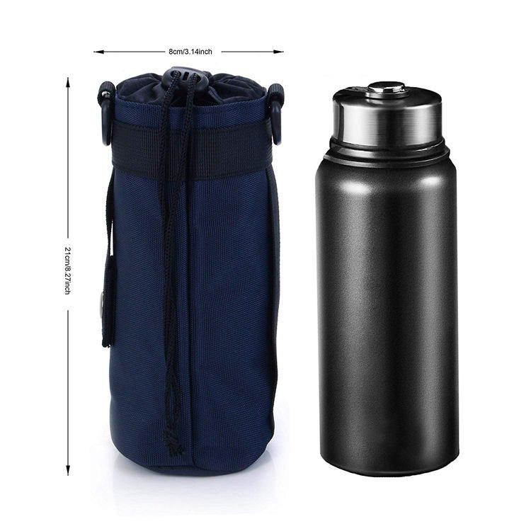 Outdoor Travel Hiking Water Bottle Pouch Sleeve Bag Carrier Bag Holder With Strap Canvas Water Bottle Holder