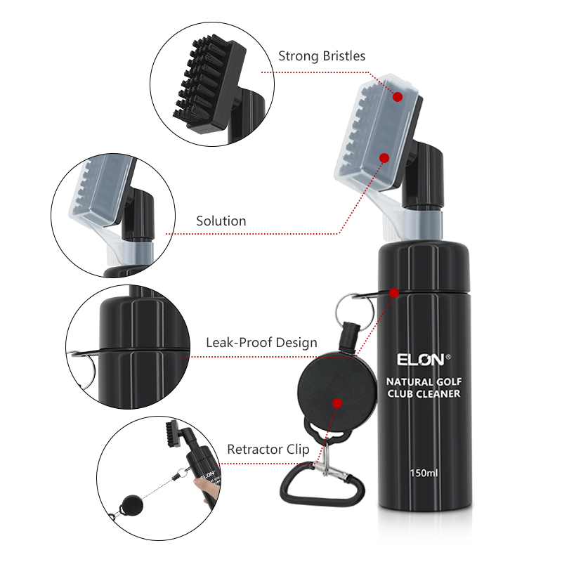 Premium Natural 150ml Club Cleaner Golf Accessories Kit 5oz Golf Club Grip Cleaning Kit with Brush and Towel