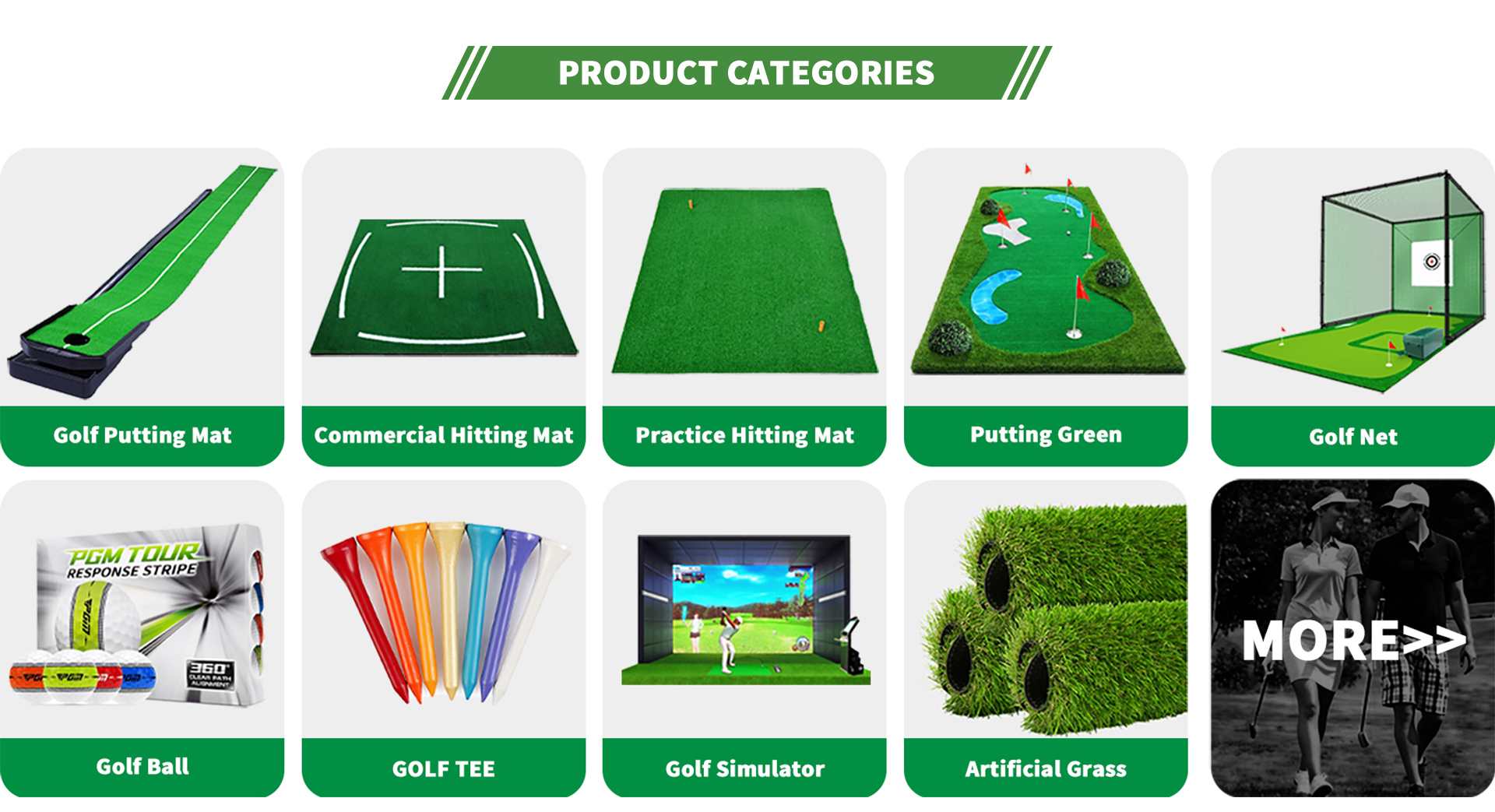 Golf Mats Categories