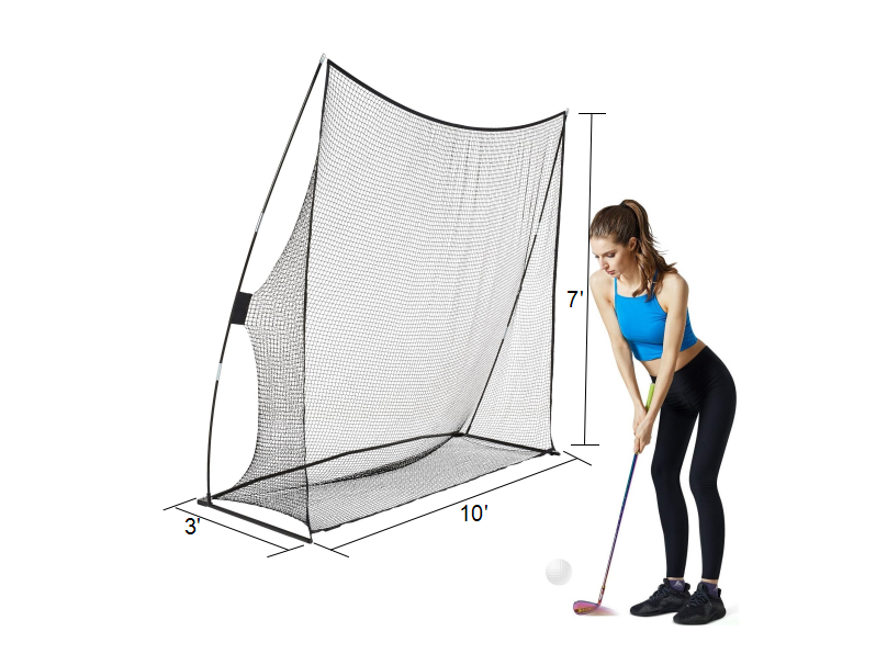 Waising Sports Golf 10X7 FT Stainless Steel Frame Polyester Net Portable Outdoor Training Practice Net
