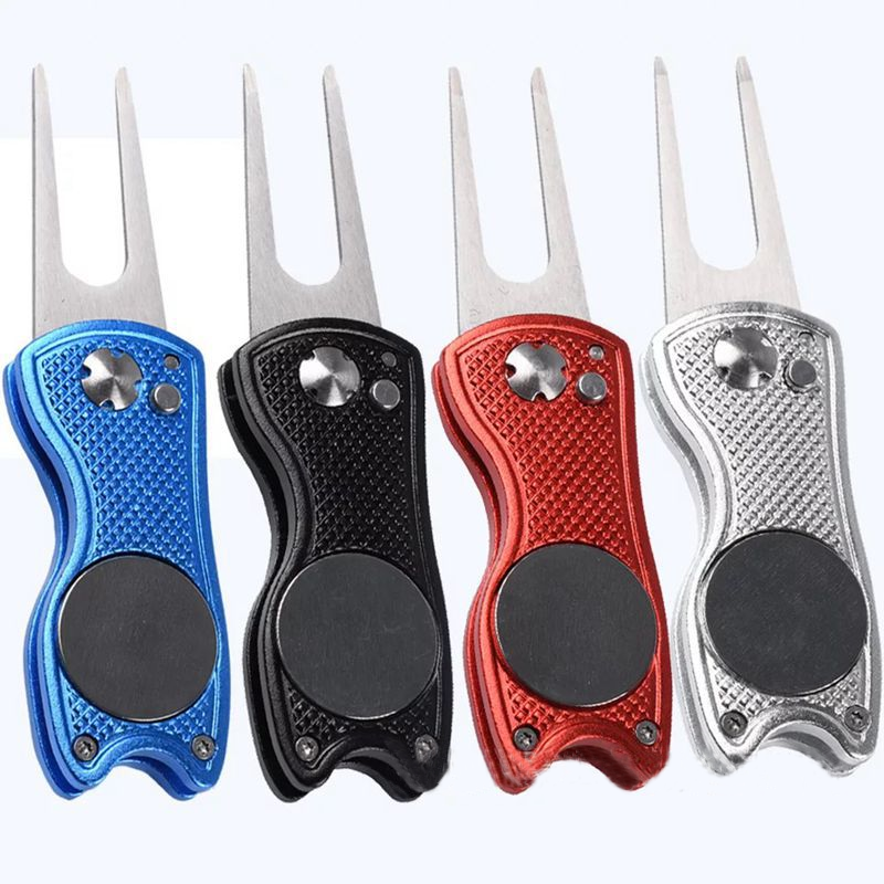 Quality Custom Metal Golf Ball Marker Laser Engraved Pitchfork Repair Golf Divot Tool