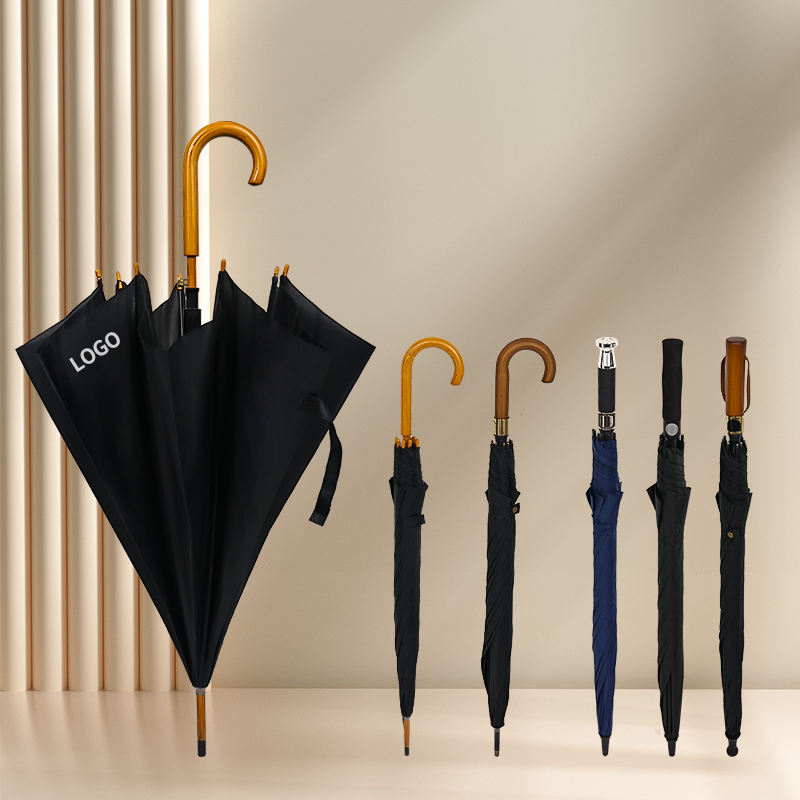 Hot Sale Top-Grade Wholesale Promotional Custom Logo Print Straight Umbrella Portable Travel Golf Umbrella with logo