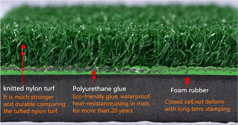 1515B Commercial Factory Made Nylon Turf Golf Training Aids Golf Practice Swing Hitting Driving Range Mat