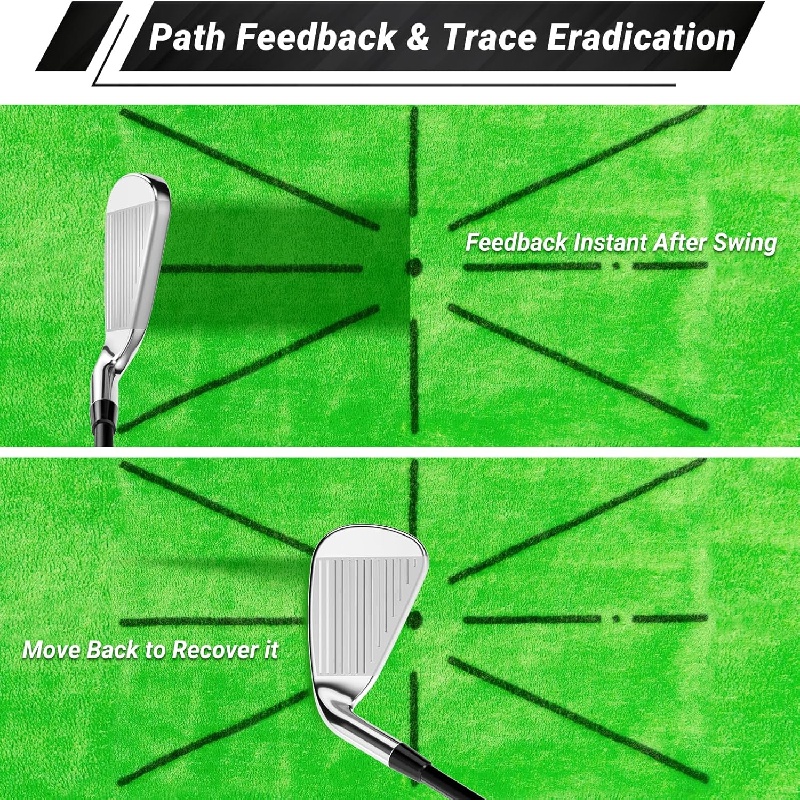 Real Time Swing Feedback Trainer Strike Training Aid Turf Driving Impact Pad Golf Hitting Mat with Divot Board