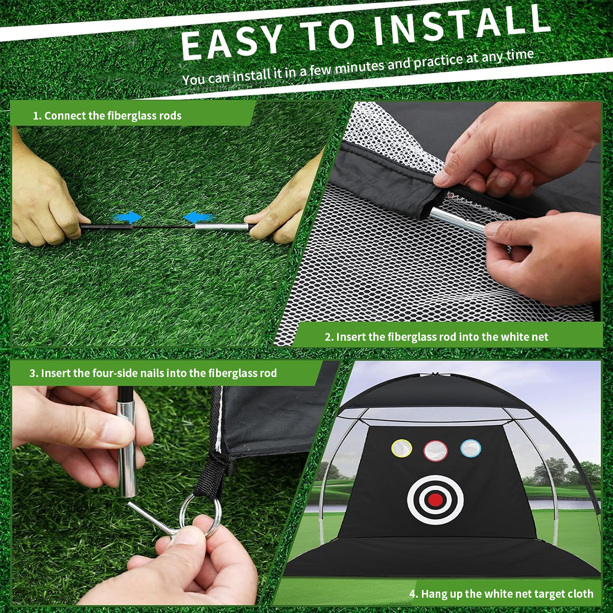 10x7ft Golf Hitting Net Non-Slip Heavy-Duty Base For Indoor/Outdoor Training Swing Driving Chipping Practice Backyard Hitting