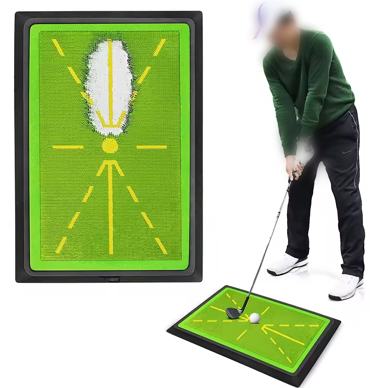 LH Sequin Pearlescent Piece Swing Path Trainer-Instant Feedback Golf Practice Hitting Aid Swing Detection Batting Training Mat