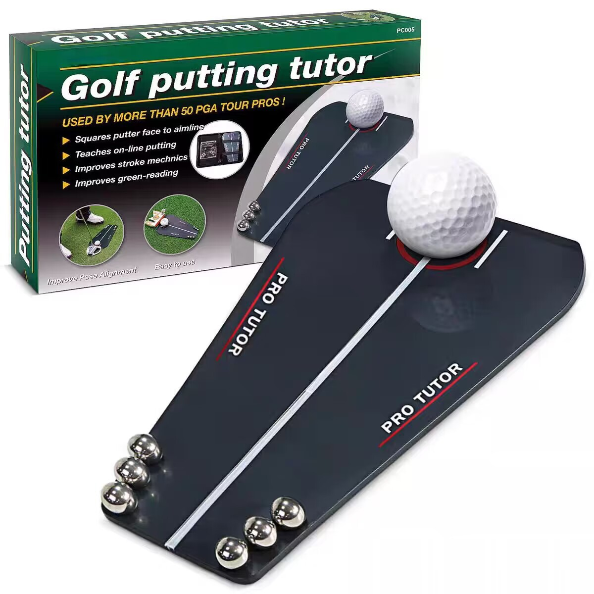 High Quality Golf Putting Tutor Putt Trainer Aid Practice Training Alignment ABS Tools