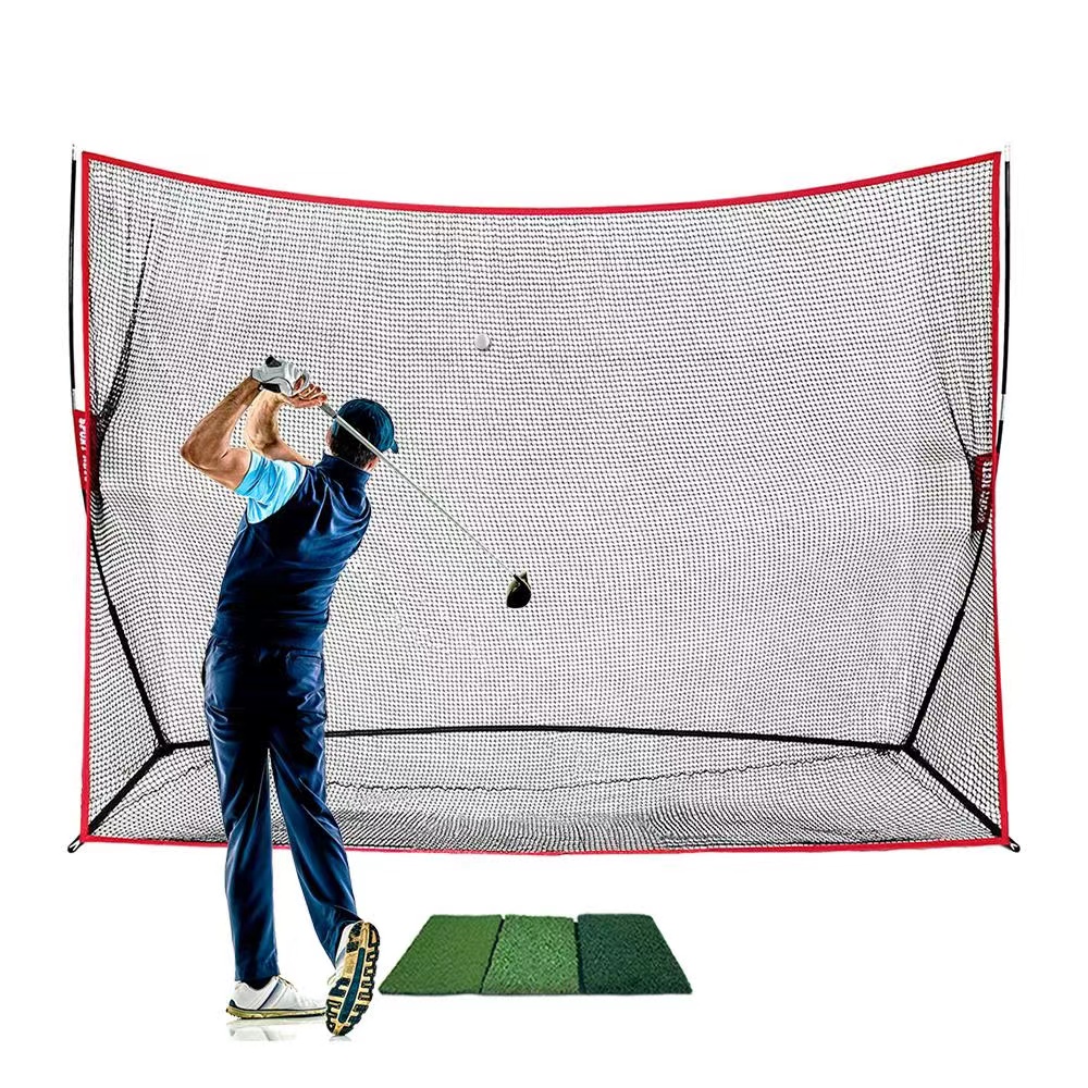 Waising Sports Golf 10X7 FT Stainless Steel Frame Polyester Net Portable Outdoor Training Practice Net
