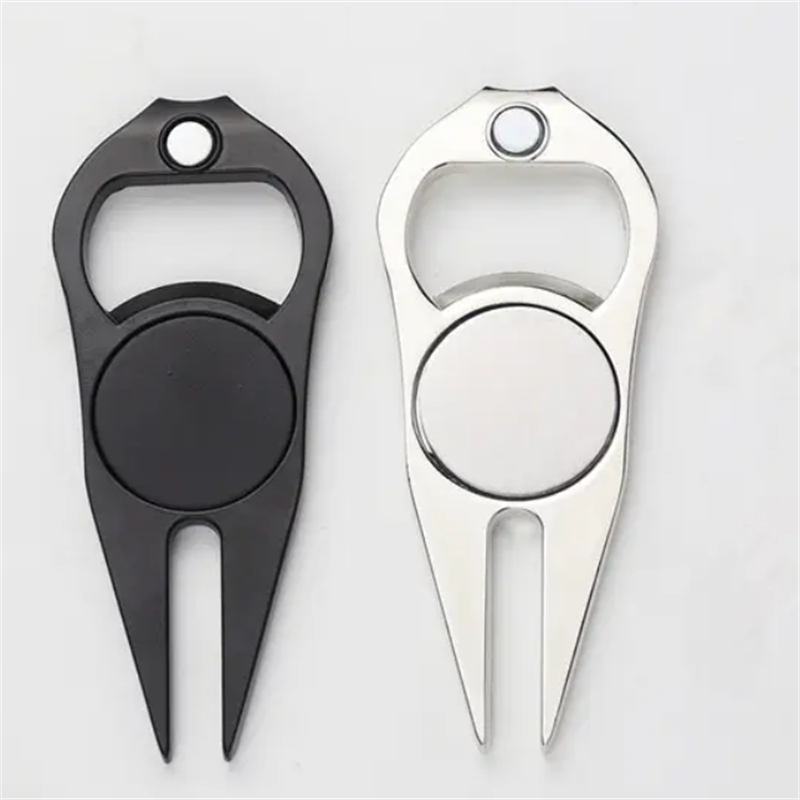 In Stock Bulk Hot Sale Custom Multifunctional Zinc Alloy Golf Divot Repair With Convenient Bottle Opener And Ball Marker