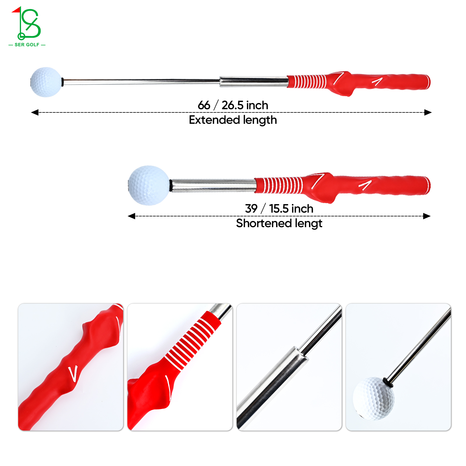 Telescopic Golf Swing Trainer Vocal Impact Bar Sound Feedback Rhythm Practice Device Lightweight Durable Men Women Right Hand