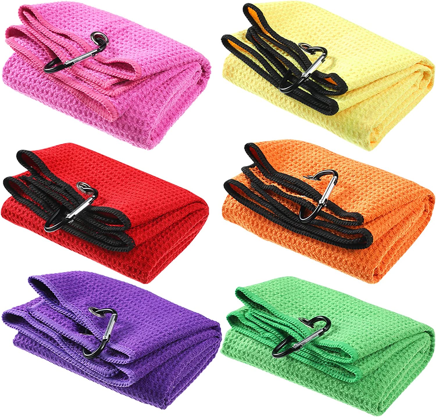 Blue Flamingo Printed Golf Club Cleaner Waffle Magnetic Microfiber Golf Towel with Clip Hook Sport Style Accessories