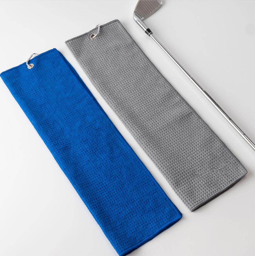 Golf Towel Clip Super Absorbent Quick Dry Soft Eco-Friendly Woven Plaid Pattern Cleaning Cloth for Clubs Balls Golf Accessories