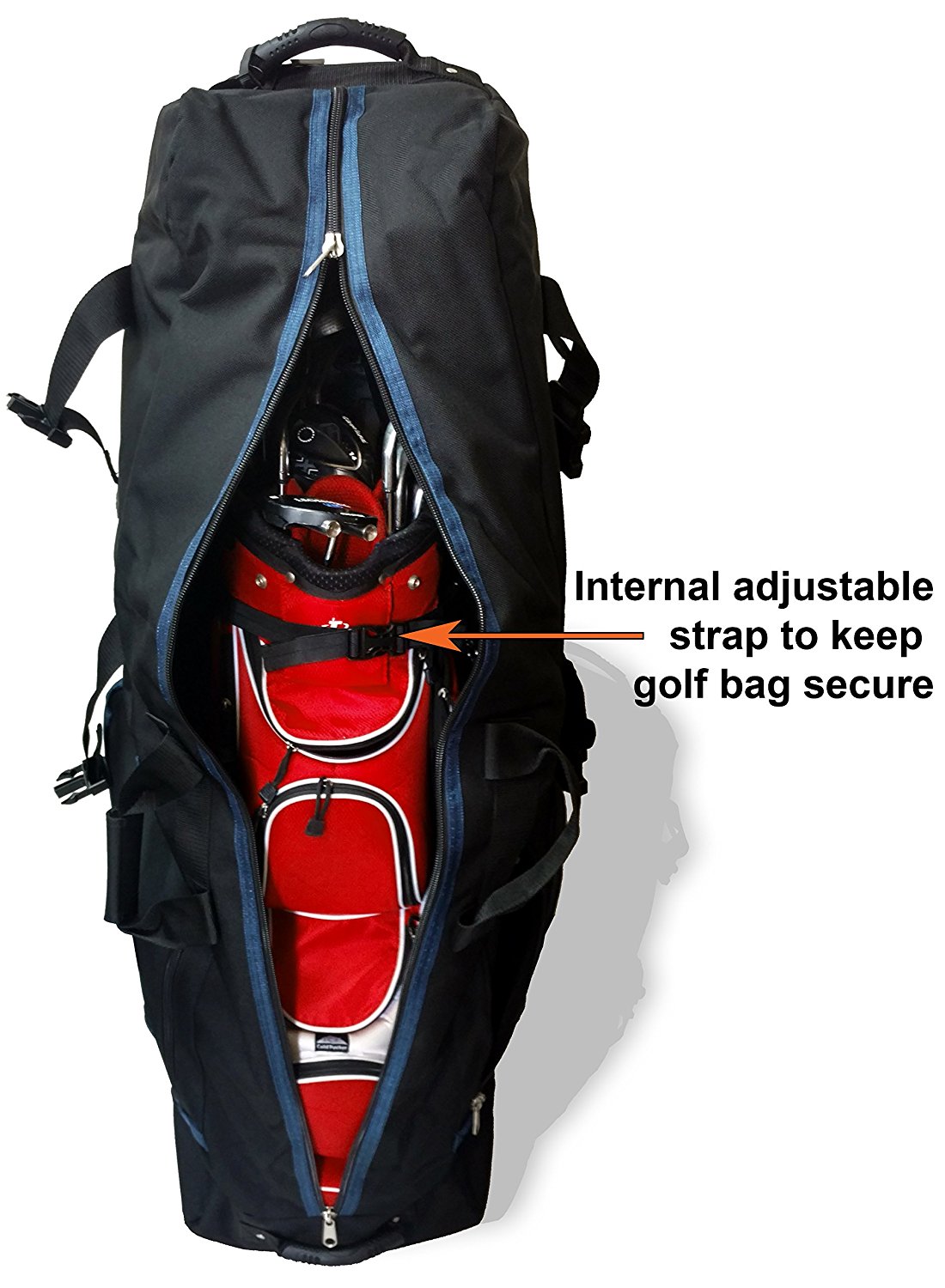 Custom Logo Large Waterproof Men Golf Club Trolley Bag Club Protector Carrying Case Foldable Padded Golf Travel Bag With Wheels