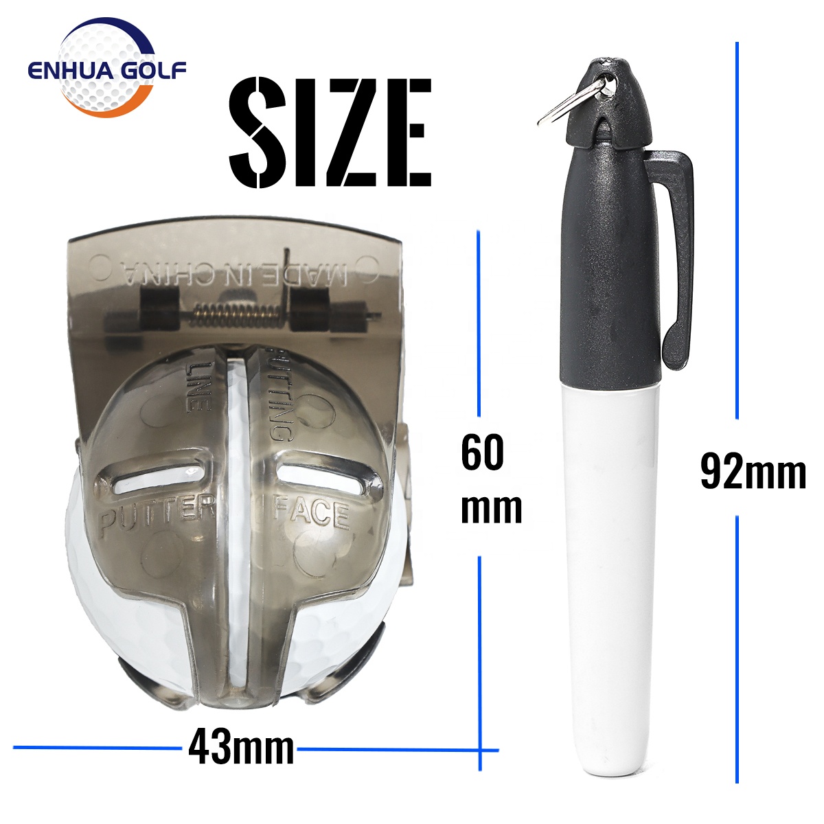 Special Design 1 Golf Ball Line Drawing Marker with 1 Pen Alignment Tool Factory Supplier