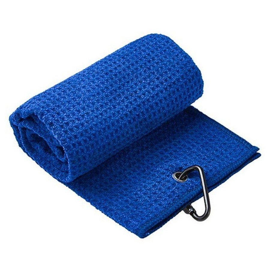 Microfibre Golf Towel, with Mountaineering Buckle Waffle Golf Towel Hook and Ring Buckle Fastener Convenient Golf Cleaning Towel