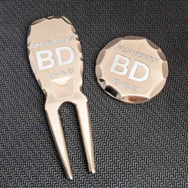 Wholesale Customized Handmade Edge Style Divot Tool and Ball Marker Customized Personalized logo Golf Divot Tool Repair