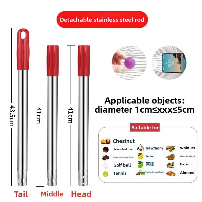 Industrial Grade Stainless Steel Inverted Nut Collector Walnut Picker Chestnut Golf Ball Retriever OEM Ergonomic Tool