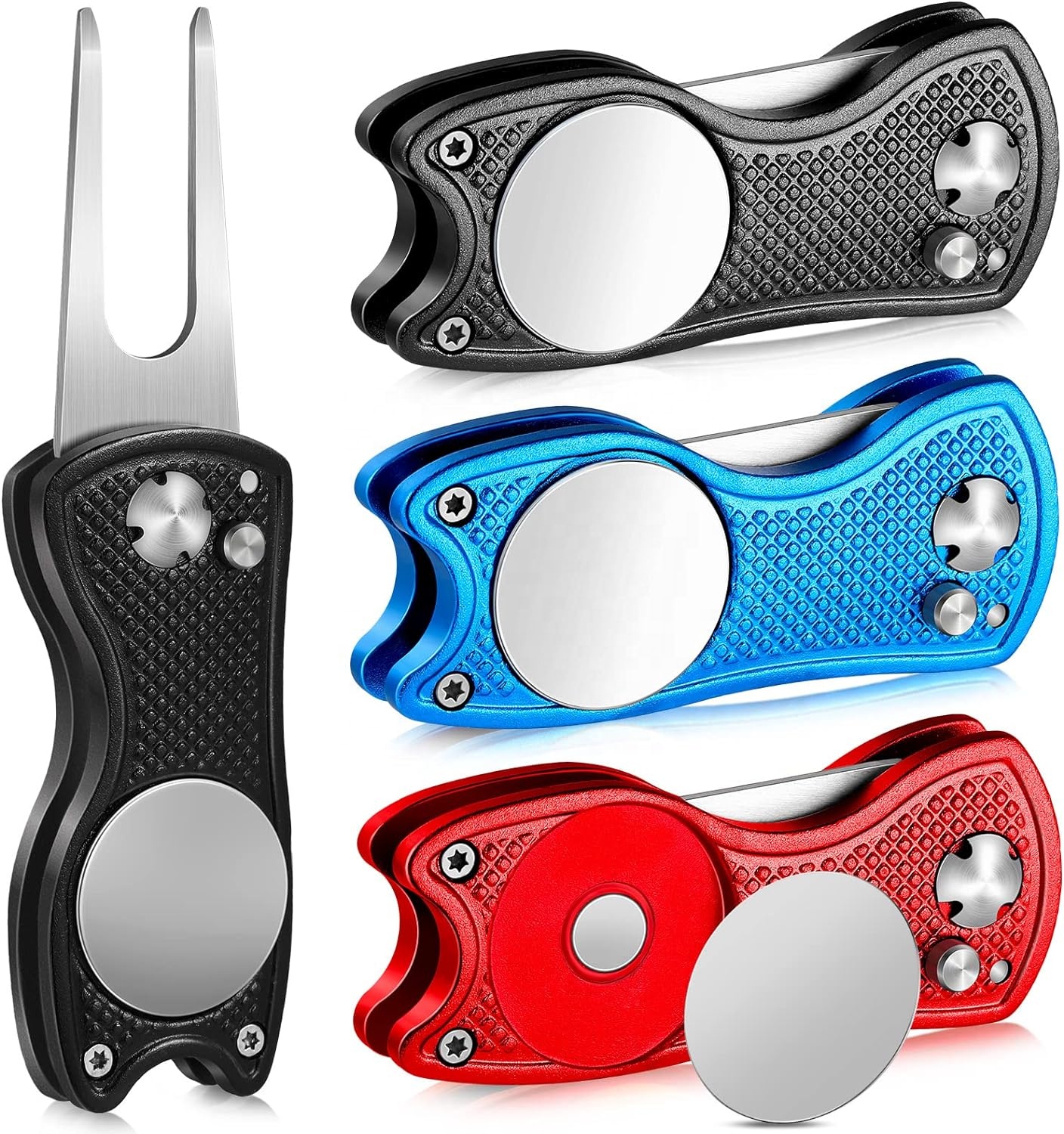 Portable Stainless Steel Foldable Golf Repair Tool Magnetic Golf Ball Marker Tool