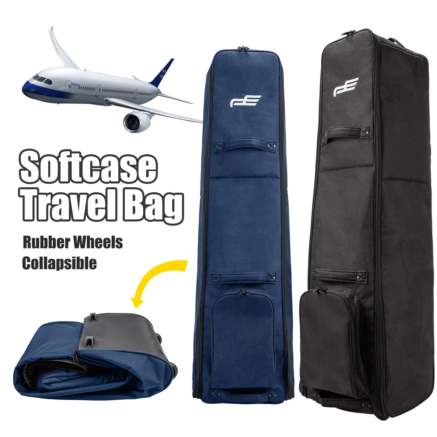 Airline Approved Softside Golf Travel Bag - Heavy Duty Padded Case with Wheels for Golf Club Protection &amp; Tournament Travel