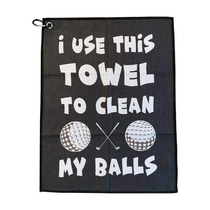 Custom Design Professional Golfers Microfiber Waffle Golf Towel Printed Pattern Golf Towel Clip With Hook