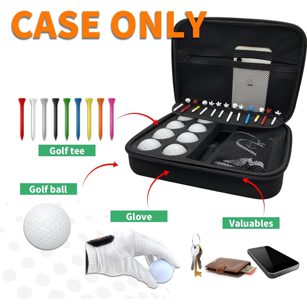 Customized EVA PU+Velvet Hard Shell Waterproof Shockproof Dustproof Outdoor Travel Portable Golf Ball Tool Case Customized Color