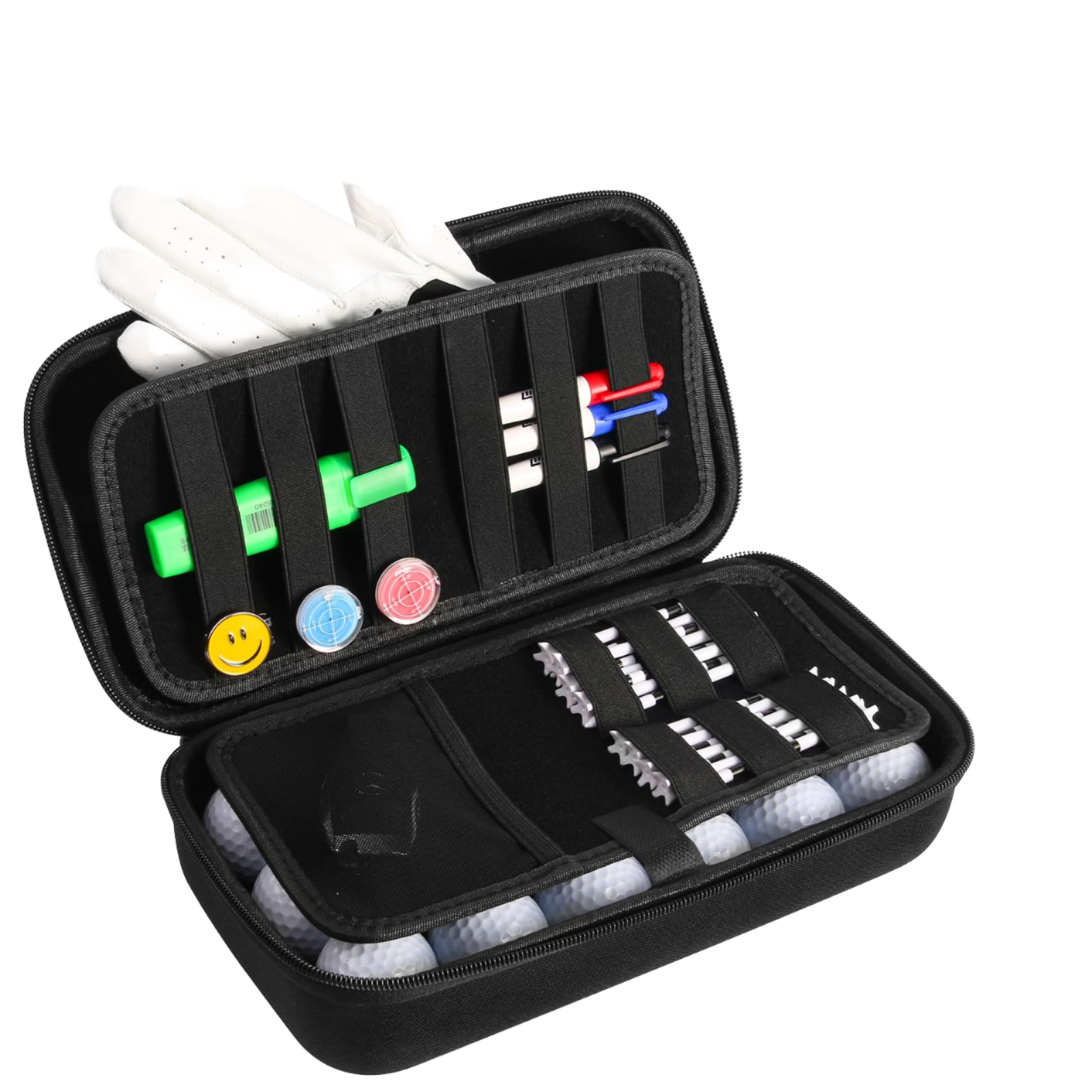 High Quality Classic Water Resistant Protection Golf Set Organizer Zipper Closure Travel Golf Ball Bag EVA Case for Unisex