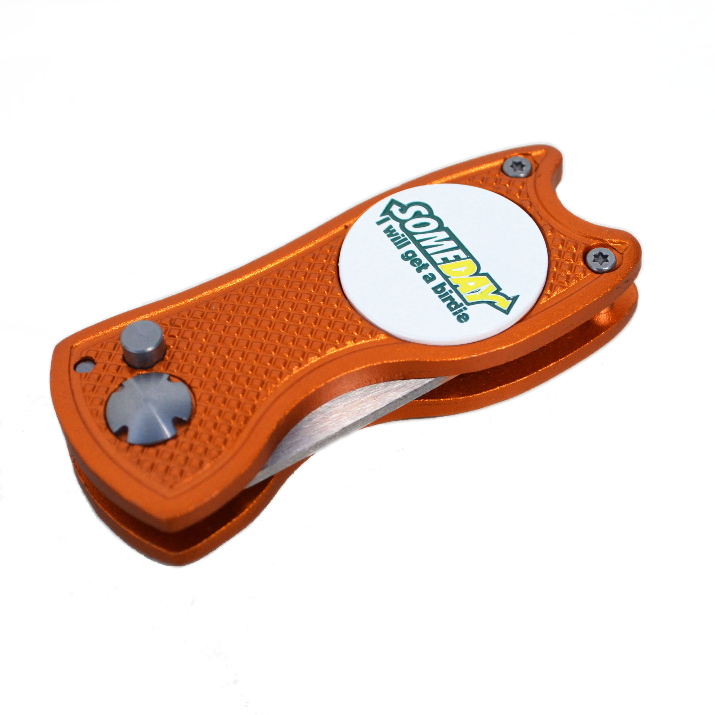 Multi Color Golf Accessories Retractable Golf Divot Repair Tool Stainless Steel Pitchfork with Custom Ball Marker