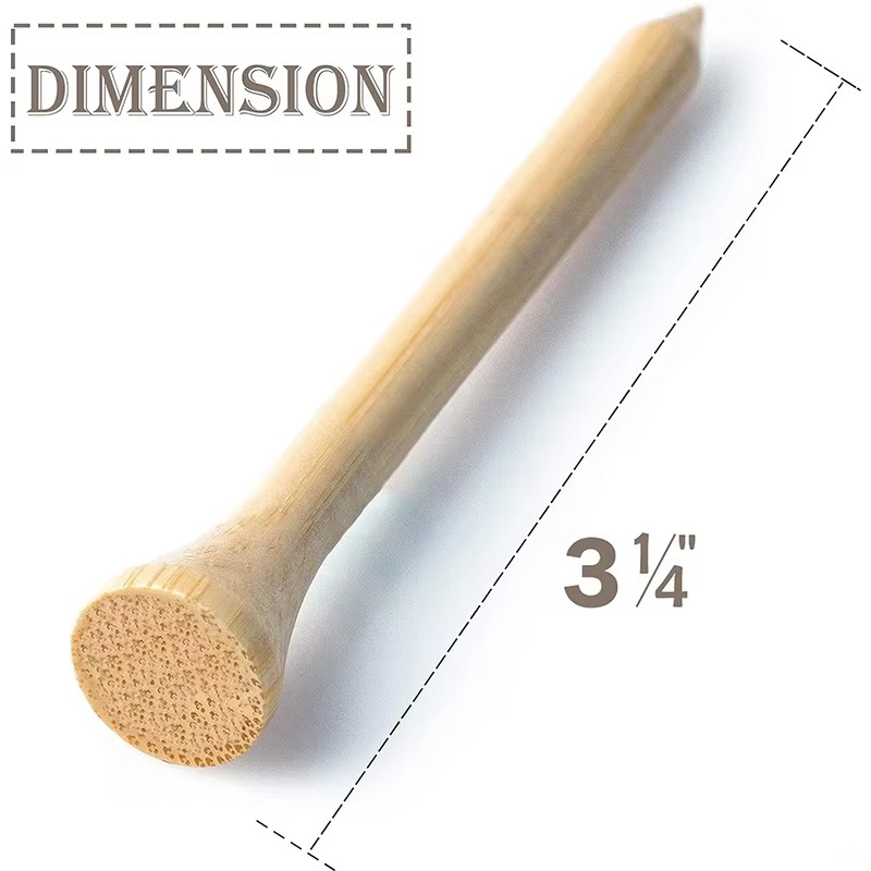 Colorful Printing Golf TEES 70 Mm 2 3/4 Wood Bamboo Golf TEES With Custom Packaging