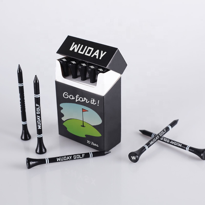 Fashion Design Golf Ball Holder Tee In Cigarette Box Indoor Outdoor Durable Tee Golf Personalized Wood Golf Tees