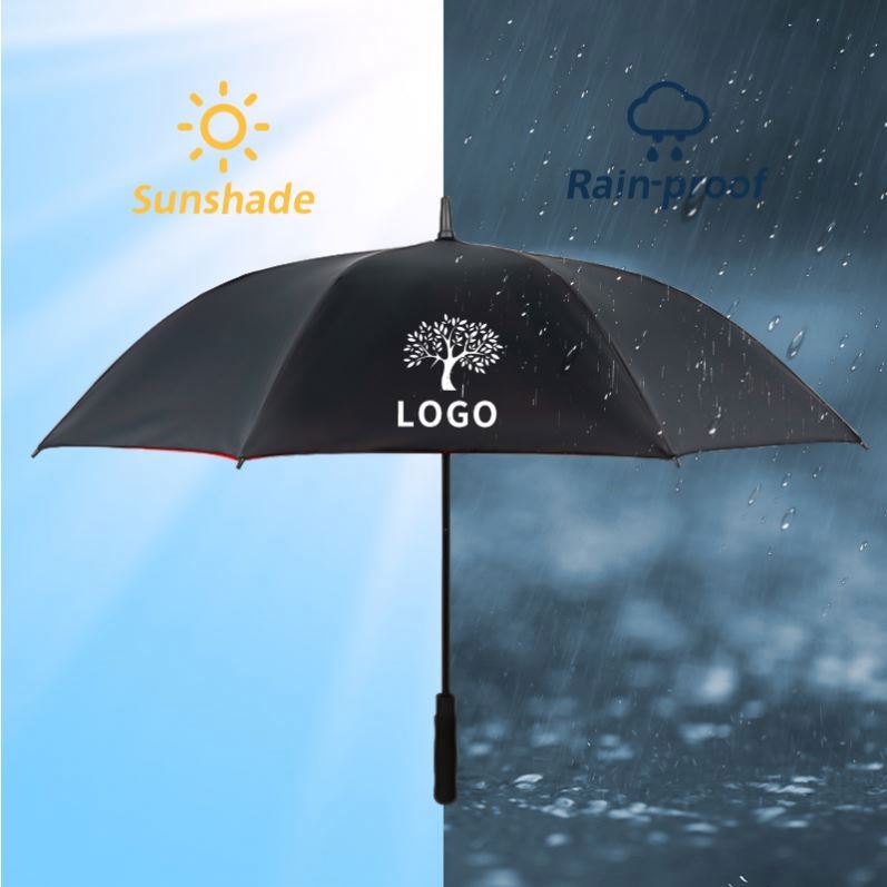 UV Protection Automatic Sun Windproof Golf Large Custom Golf Umbrella with Solar Light