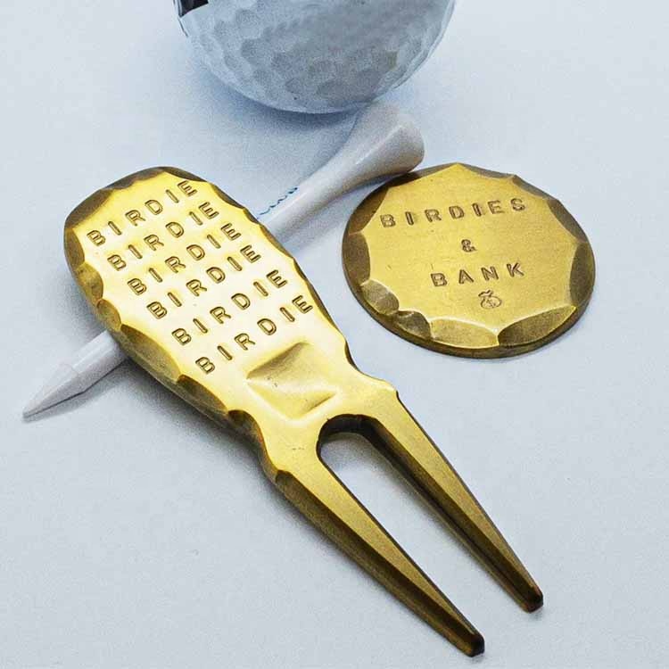 Wholesale Customized Handmade Edge Style Divot Tool and Ball Marker Customized Personalized logo Golf Divot Tool Repair