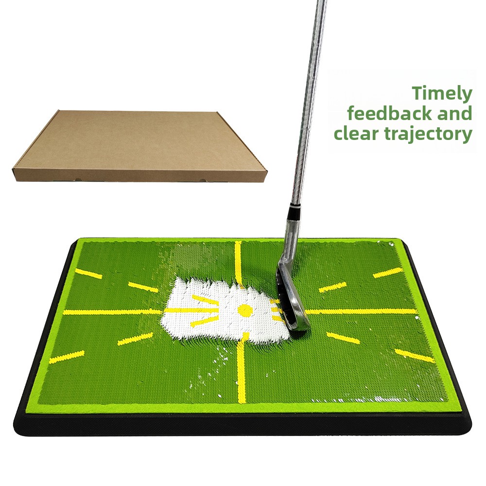 Golf Swing Trace Mat with Rubber Base Impact Detection Training Mat Non-Slip 27x42.8cm 1050g Golf Swing Path Feedback Mat