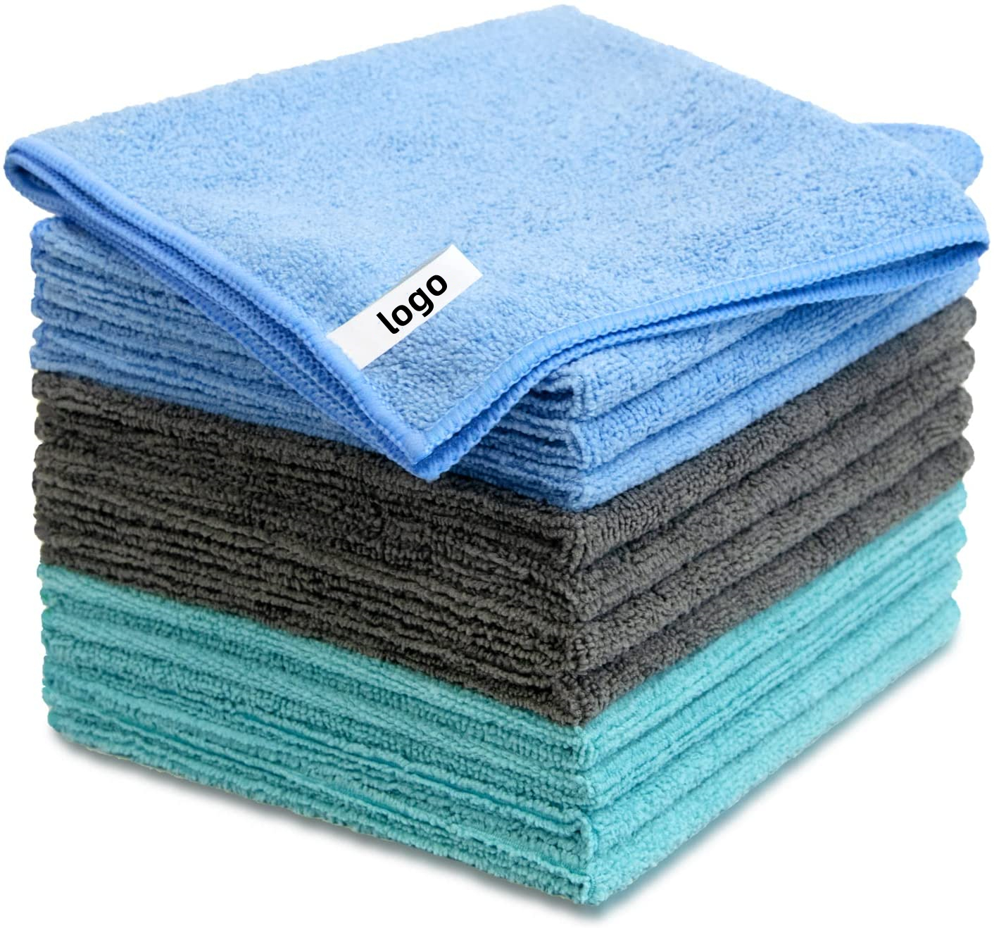 Hot Selling Microfiber Cleaning Cloth Warp Knitted Towel Gray 40*40cm 300gsm Car Microfiber Cloth Car Kitchen Towels